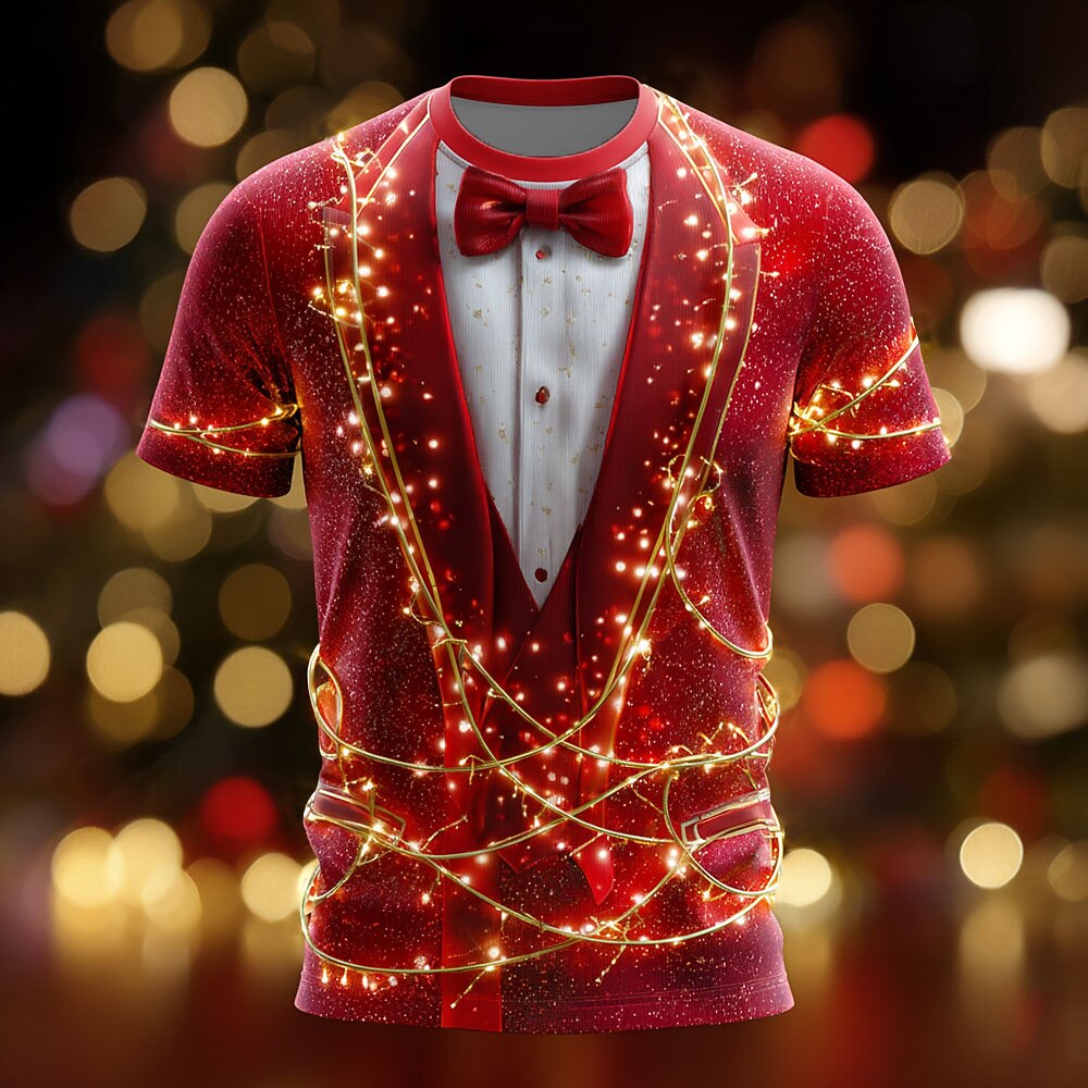 Men's Christmas Classic Red Tuxedo T-Shirt
