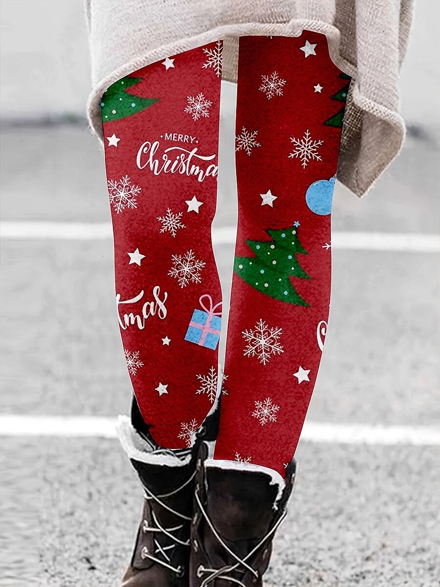 Natural Waist Christmas Tree Leggings