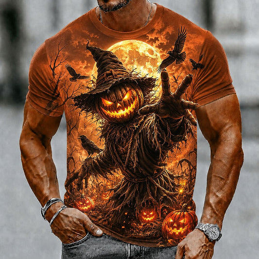 Men's Pumpkin Bird Halloween Graphic Tee