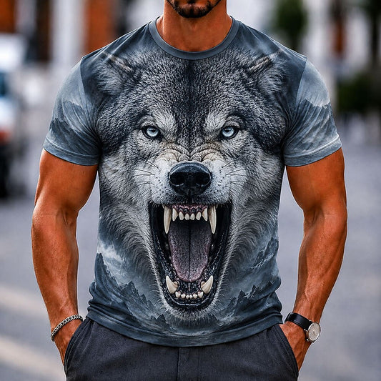 Men's Majestic Lion Graphic Casual Tee