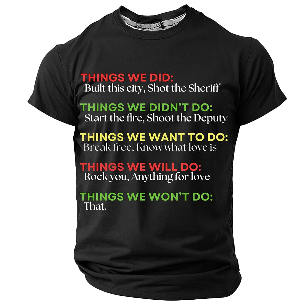 Men's Music Lyrics Humor Graphic Tee