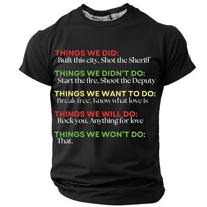 Men's Music Lyrics Humor Graphic Tee