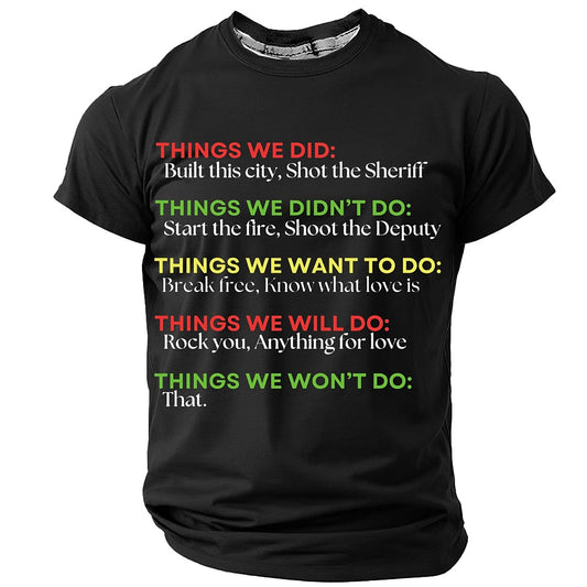 Men's Music Lyrics Humor Graphic Tee