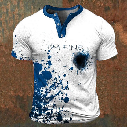 Men's Halloween Haunted Print Henley