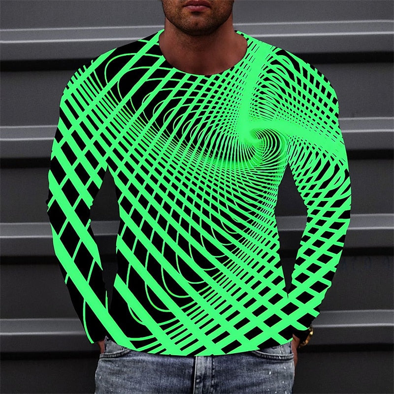 Men's Dynamic Optical Illusion Graphic Tee