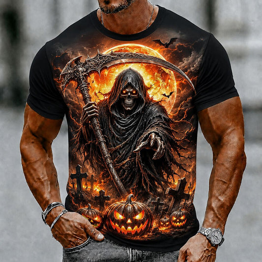 Men's Vintage Skull Graphic 3D Tee