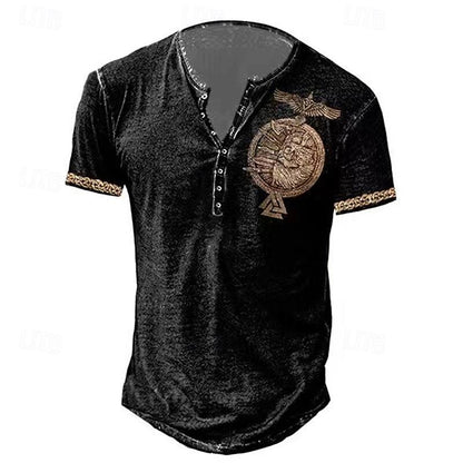 Men's Skull Eagle Halloween Henley