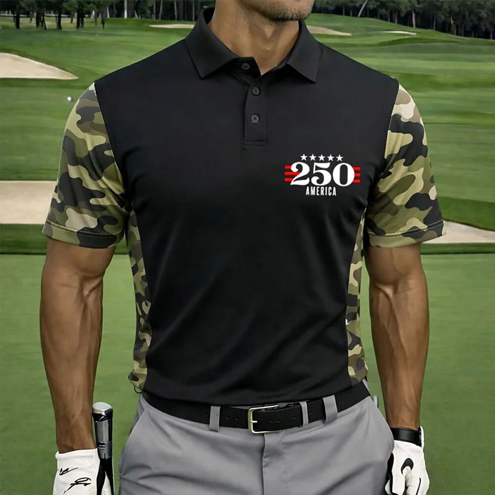 Men's Independence Day Flag Polo