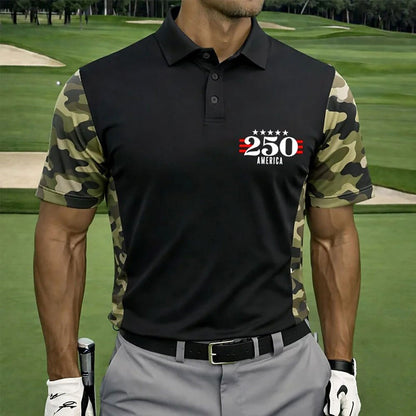 Men's Independence Day Flag Polo