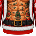 Christmas Beefcake Santa Funny Crewneck Sweatshirt
