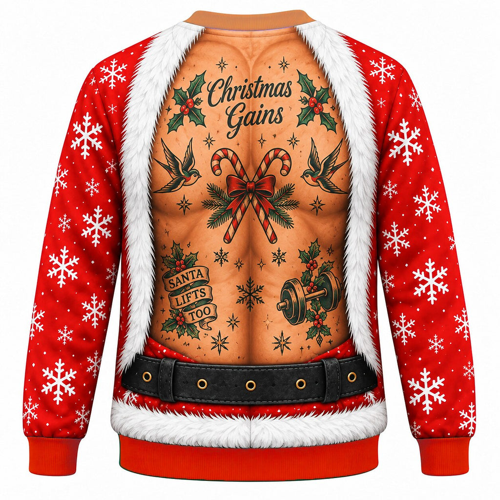Christmas Beefcake Santa Funny Crewneck Sweatshirt