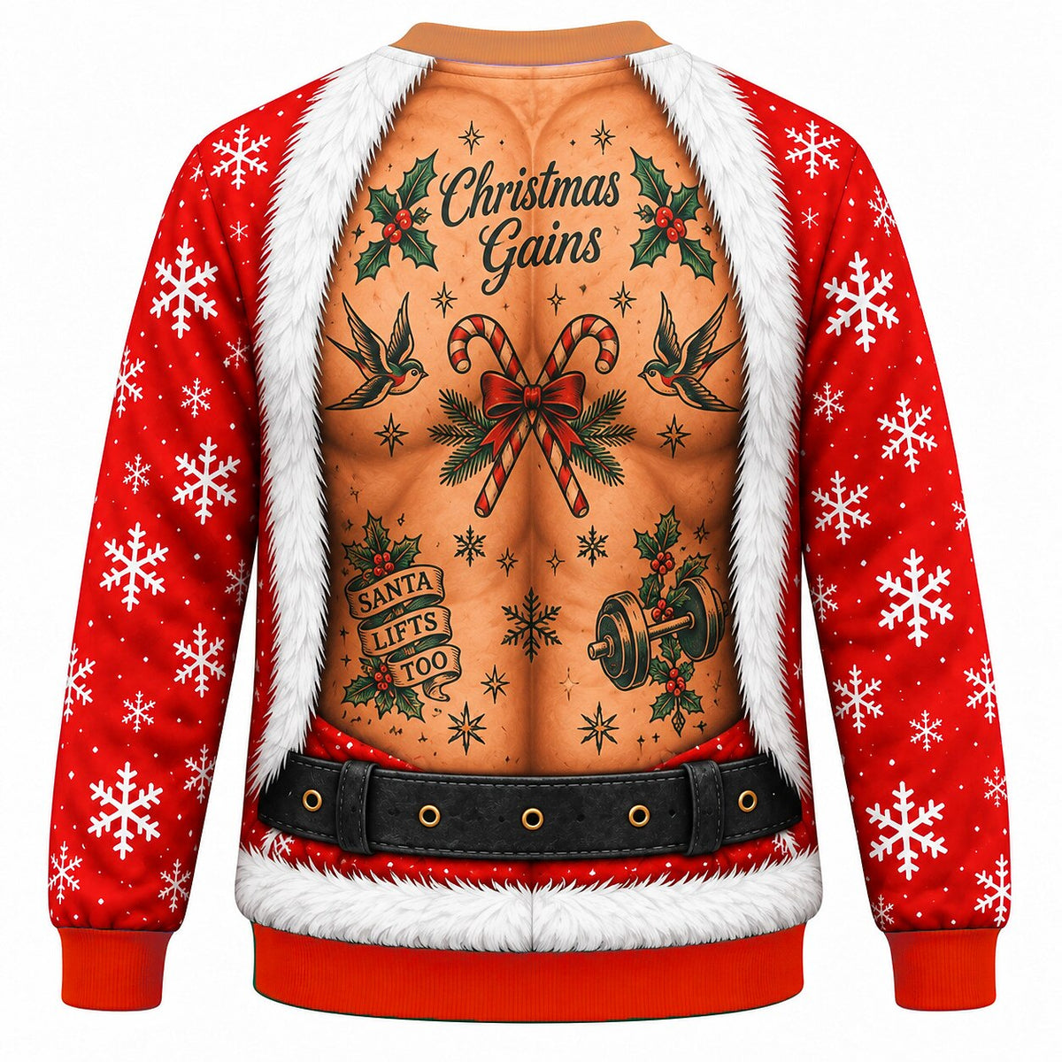 Christmas Beefcake Santa Funny Crewneck Sweatshirt