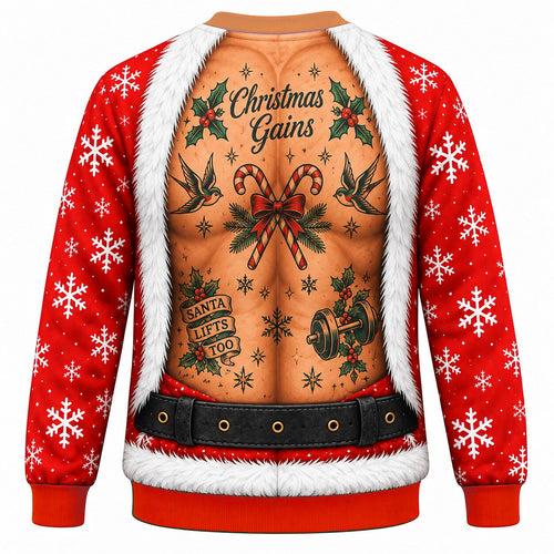 Christmas Beefcake Santa Funny Crewneck Sweatshirt