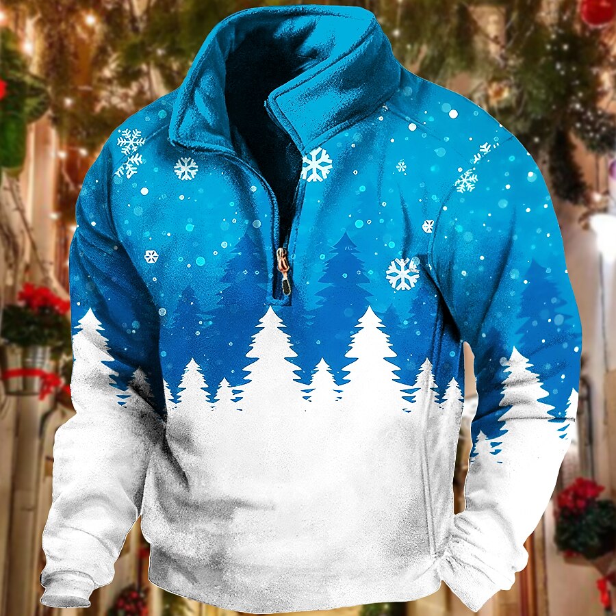 Christmas Snowflake Quarter Zip Sweatshirt
