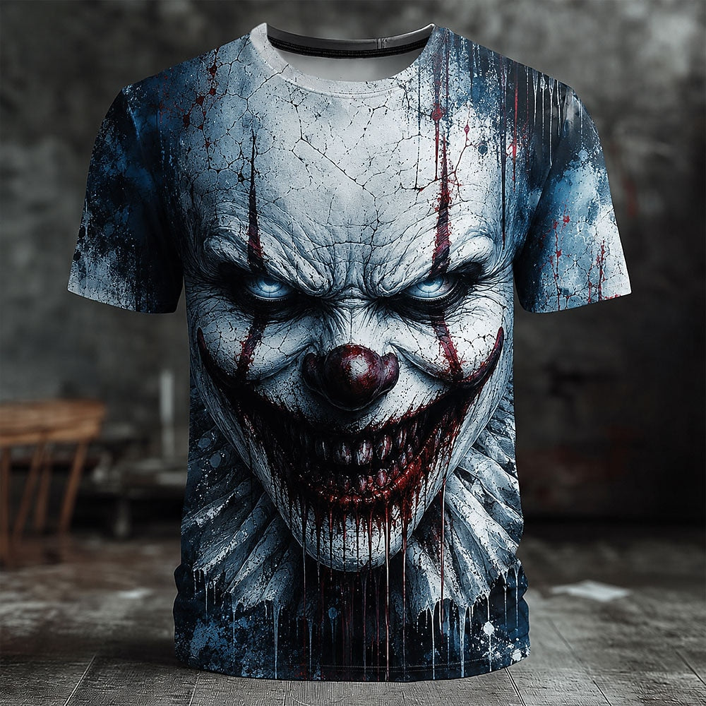 Men's Creepy Clown 3D Illusion T-Shirt