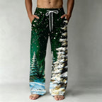 Christmas Tree Graphic Drawstring Trousers
