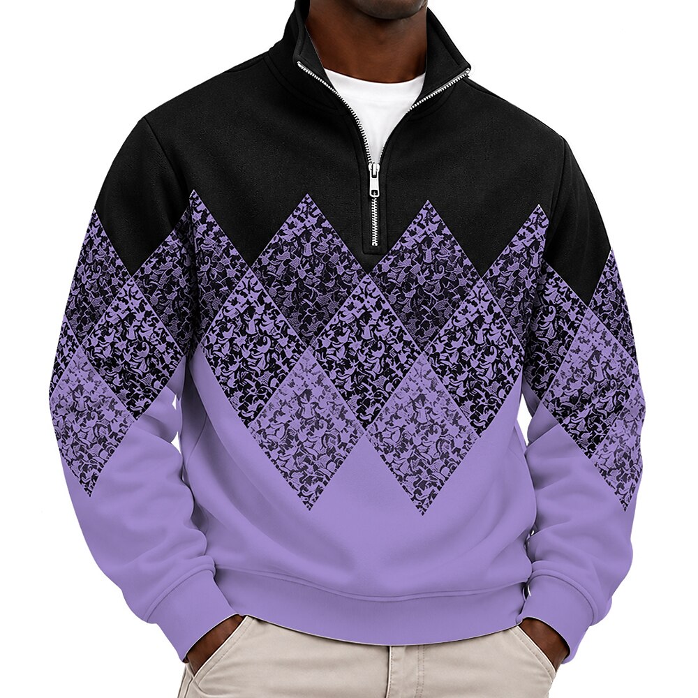 Vintage Geo Quarter Zipped Sweatshirt