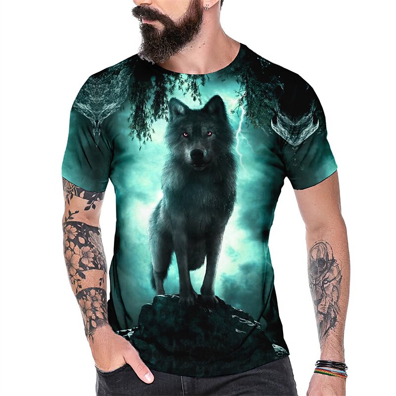 Men's Midnight Wolf Halloween Graphic Tee