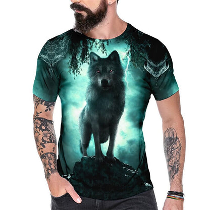 Men's Midnight Wolf Halloween Graphic Tee
