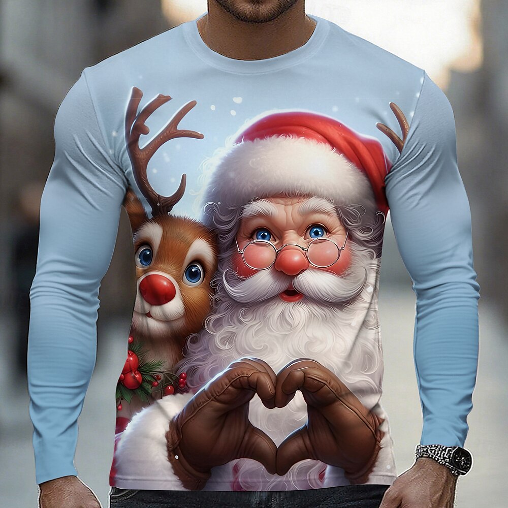 Men's Funny Santa Christmas Long Sleeve T-Shirt