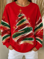 Christmas Tree Graphic Women's Pullover Sweatshirt