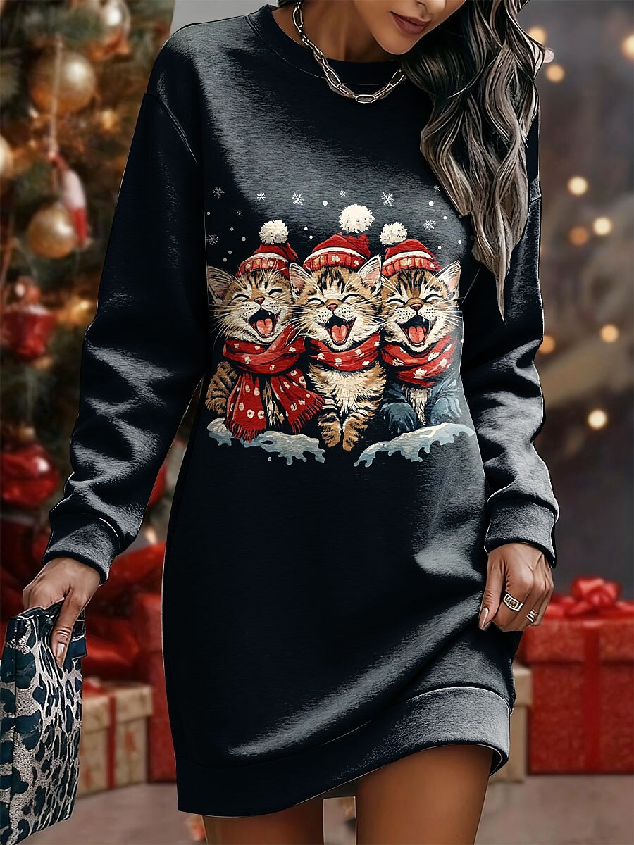 Women's Christmas Graphic Cozy Dress