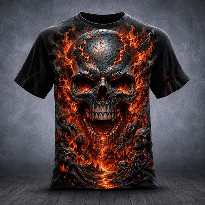 Men's Gothic Skull Bone Casual T-Shirt