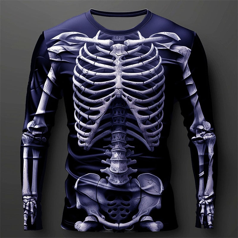 Men's Halloween Midnight Skeleton Graphic Tee