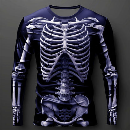 Men's Halloween Midnight Skeleton Graphic Tee