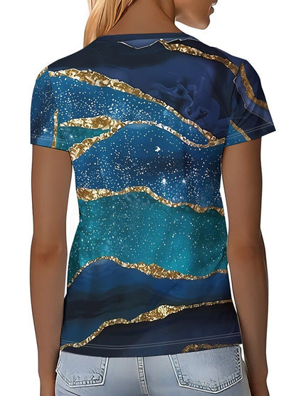 Women's Ombre Color Art Graphic Tee