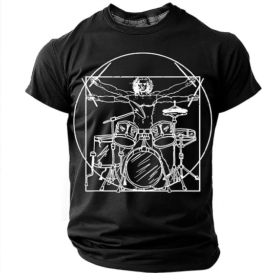 Men's Vitruvian Drummer Parody Graphic Tee