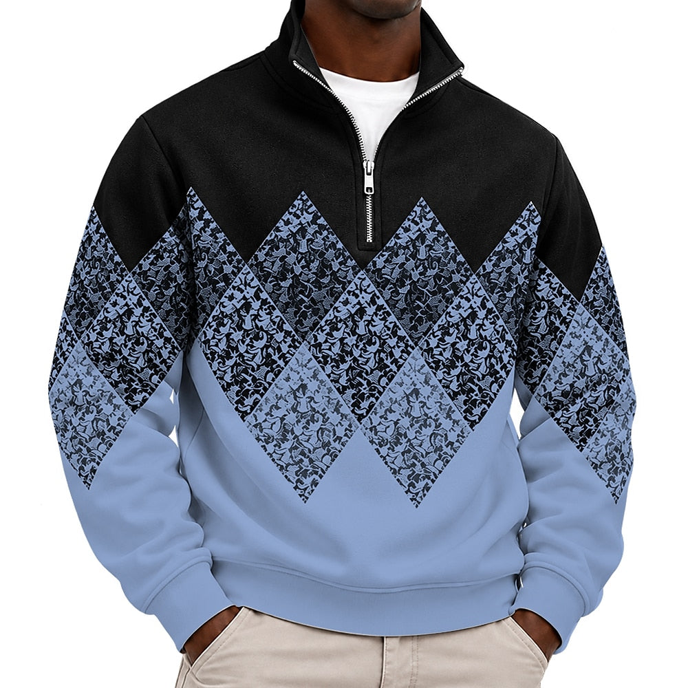 Vintage Geo Quarter Zipped Sweatshirt