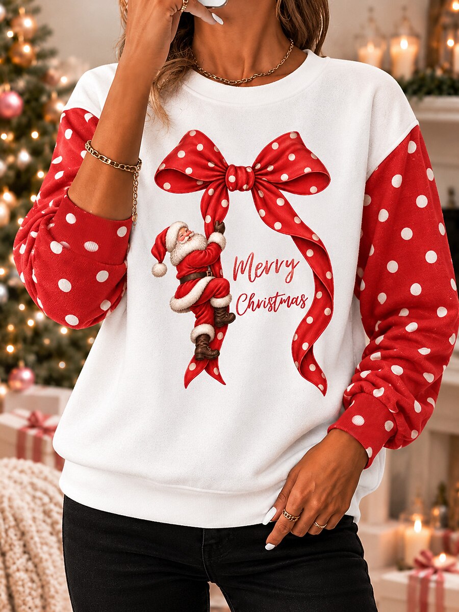 Snowflake Letter Christmas Pullover Sweatshirt