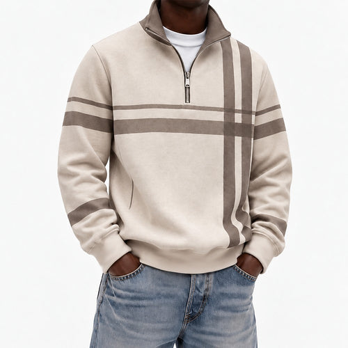 Men's Half Zip Geometric Sweatshirt