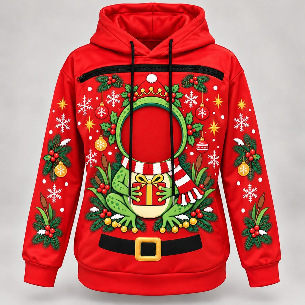 Frog Print Pet Carrier Bonding Hoodie