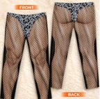 Fishnet Stockings Print Christmas Pajama Pants