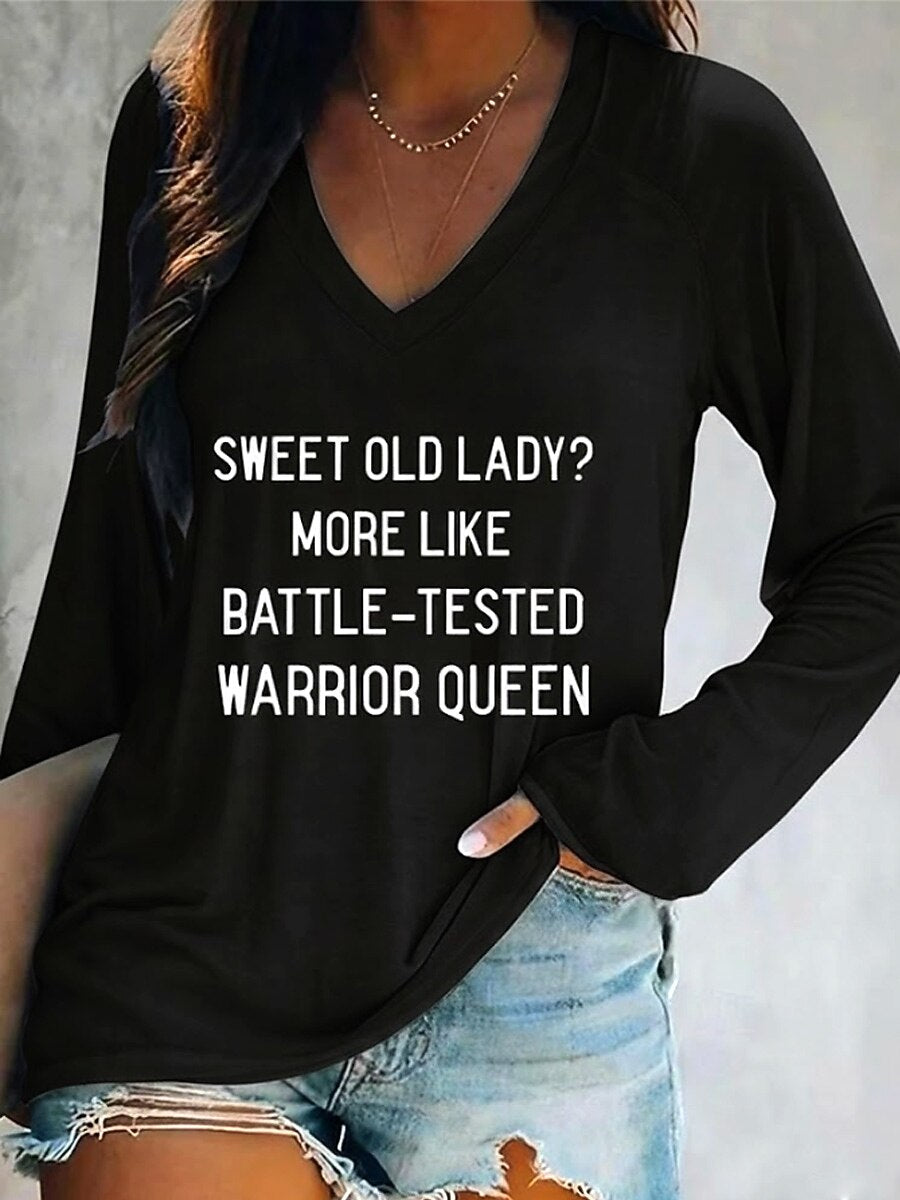 Women's Casual Letter Graphic Quote Tee