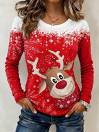 Santa Reindeer Christmas Long Sleeve Shirt