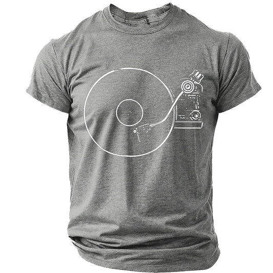 Men's Vinyl Turntable Line Art Tee