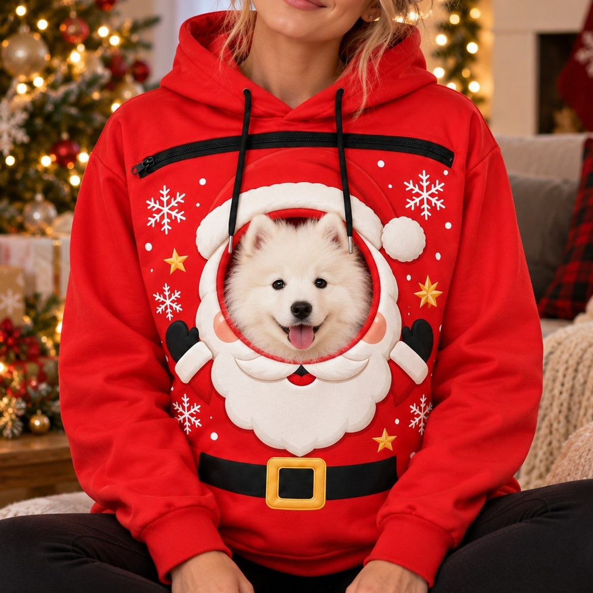 Santa Claus Pet Carrier Bonding Hoodie