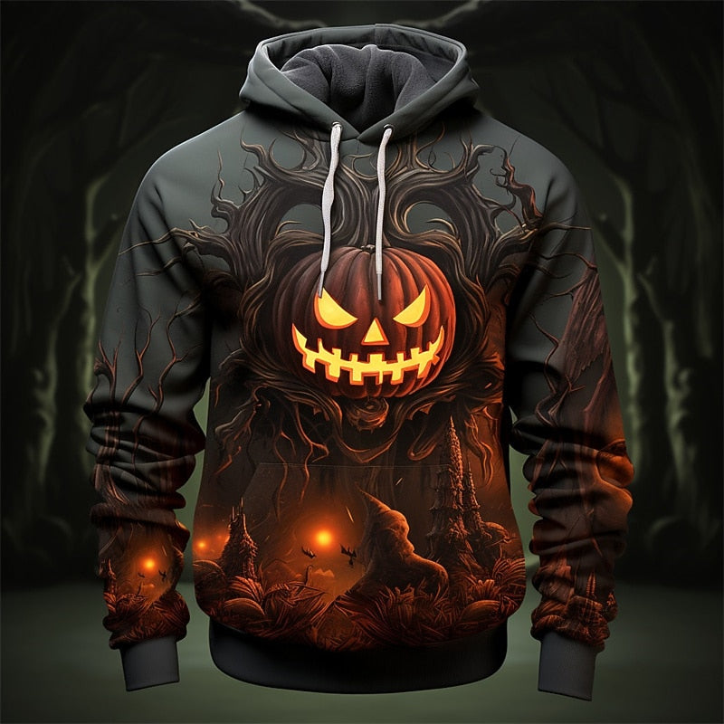 Men's Halloween Pumpkin Graphic Hoodie