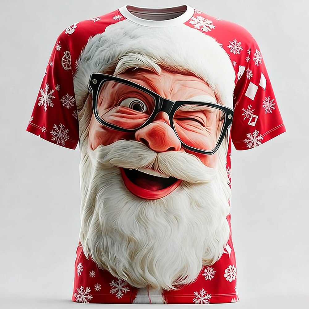 Cheerful Santa Christmas Cartoon Tee