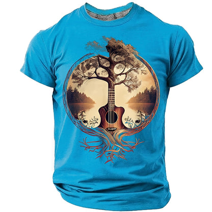 Men's Guitar Tree Nature Graphic Tee