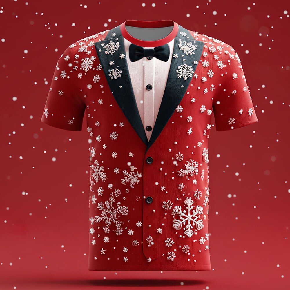 Men's Christmas Red Tuxedo Costume Tee