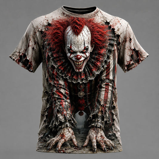 Men's Optical Illusion Horror Clown T-Shirt
