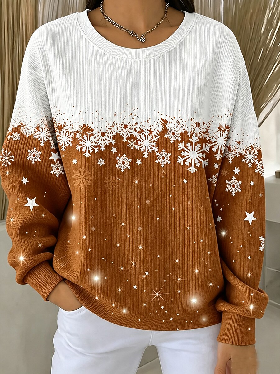 Women's Christmas Snowflake Crewneck Sweatshirt