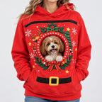 Christmas Wreath Pet Carrier Bonding Hoodie