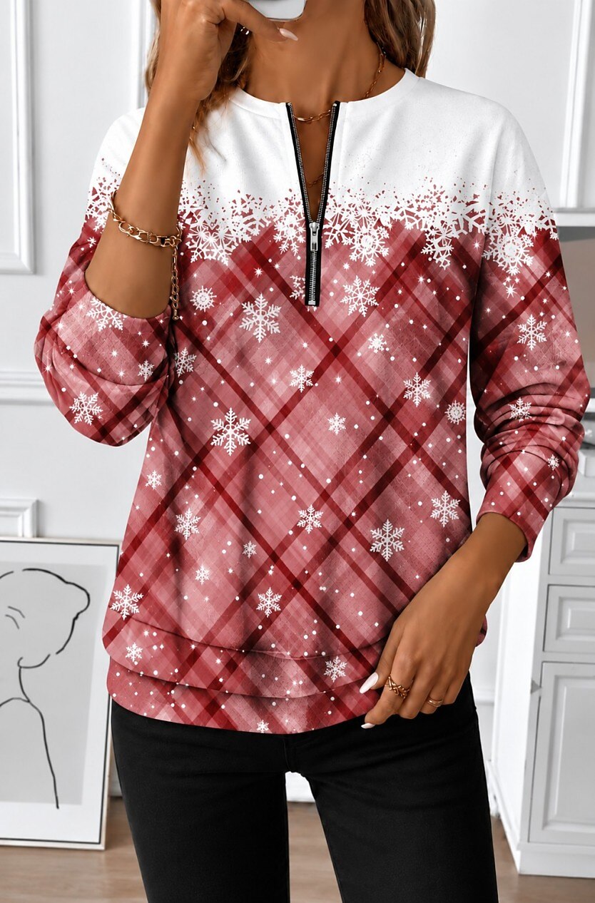 Christmas Abstract Half Zip Sweatshirt