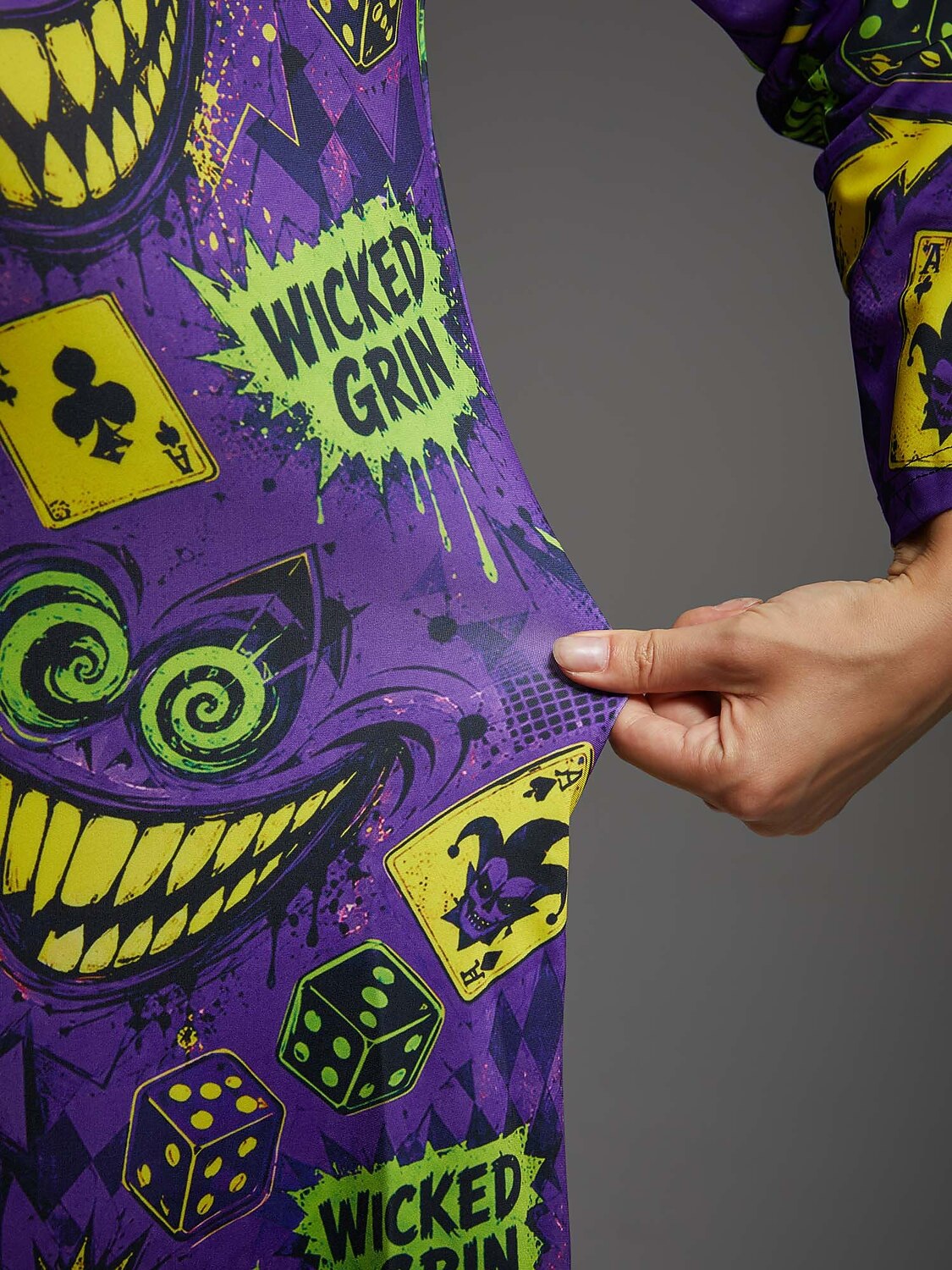 Women's Evil Jester Gothic Halloween Print Dress