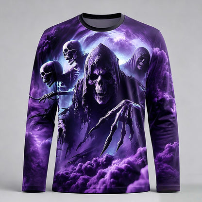 Men's Skull Skeleton Long Sleeve Tee